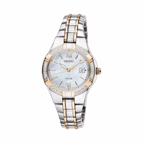 Seiko Ladies Diamonds Solar Stainless Steel Watch