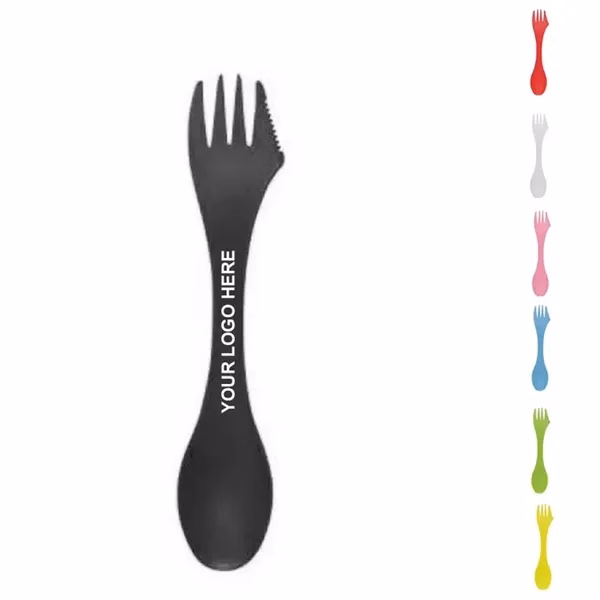 Custom Food-Grade Plastic 3-in-1 Spork — Portable Dining Tool Outdoor Essential
