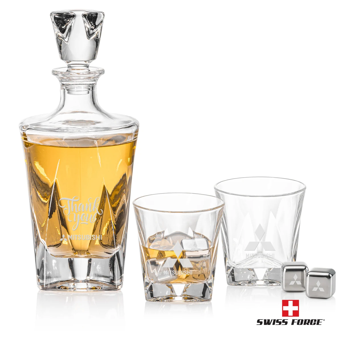 Oakhaven Decanter Set & Ice Cubes, custom bottle opener with logo imprint 1