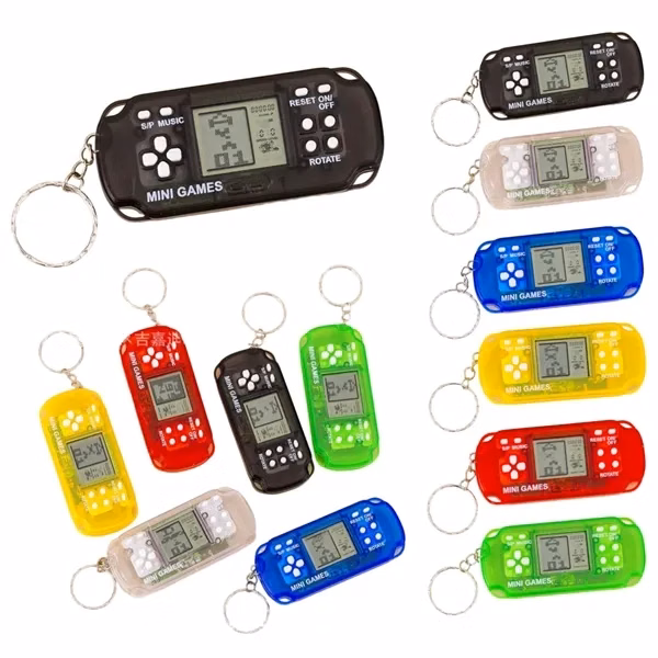 Custom LCD Video Game Keychain 1.37 x 0.59 — Retro Handheld Arcade Giveaway