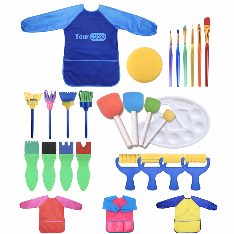 Plastic Sponge brush palette painting set of 25 pieces