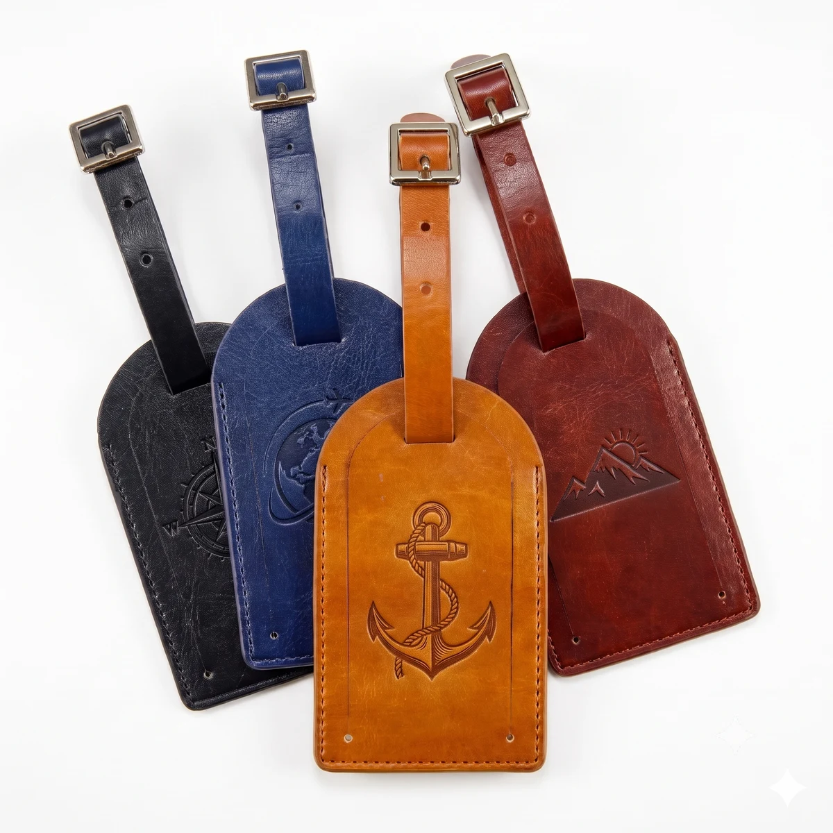 New Age Azure Italian PU Leather Luggage Tag 1