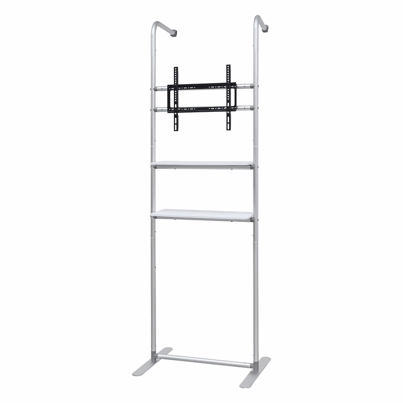 28" x 89" Two Display Shelves w/TV Rack - Hardware Only
