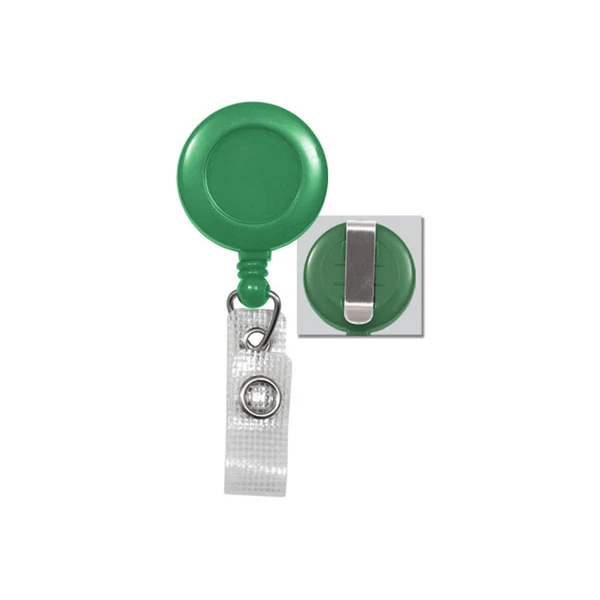 Round Plastic Clip-On Fast Ship Badge Reel (Green) 1