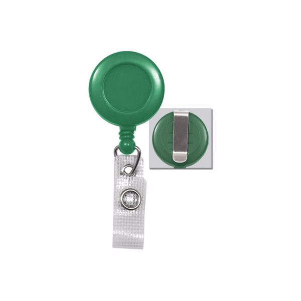 Round Plastic Clip-On Fast Ship Badge Reel (Green)