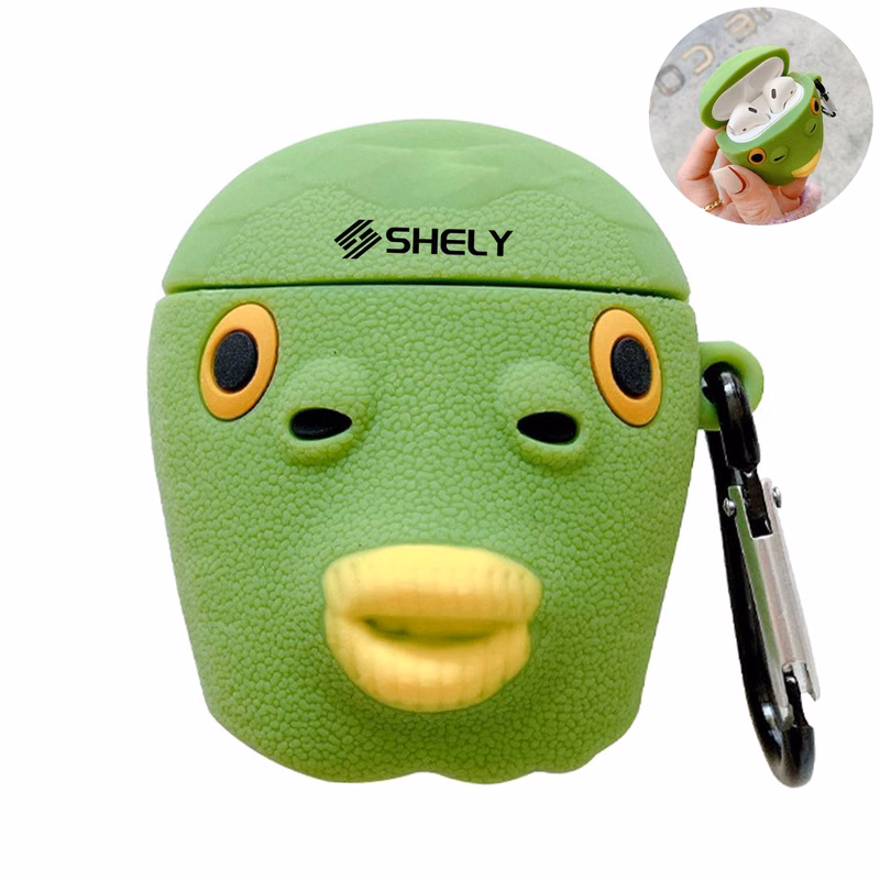 Green Fish Man Cartoon Apple Airpods Case
