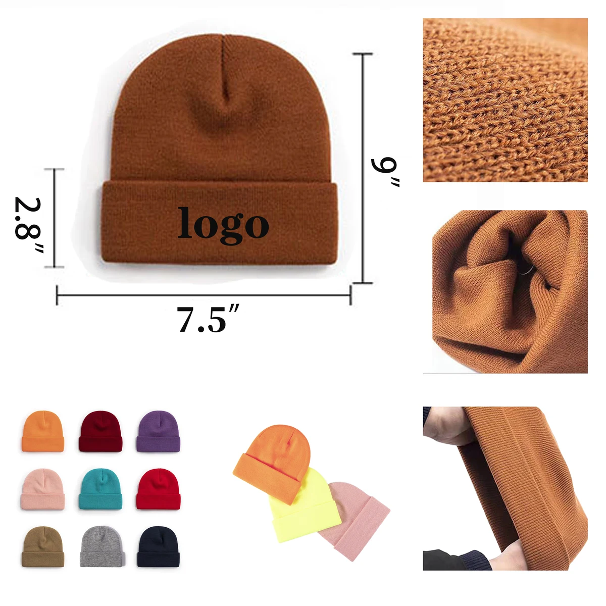 Customizable knitted multi scene warm hat 1