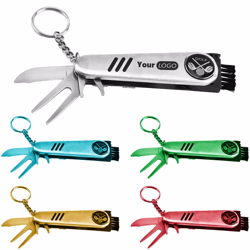 Stainless Steel Multi-Tool Golf Keychain With Logo