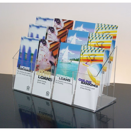 3-tiered 12 pocket Countertop Brochure Holder