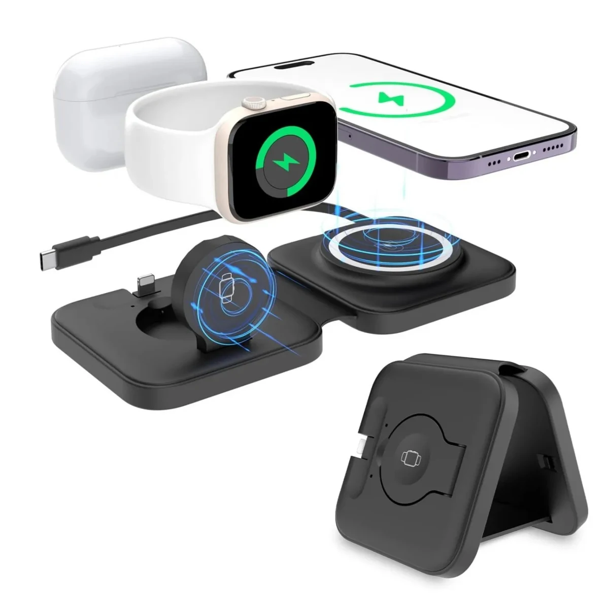 3-in-1 Magnetic Foldable Fast Charging Wireless Charger 1