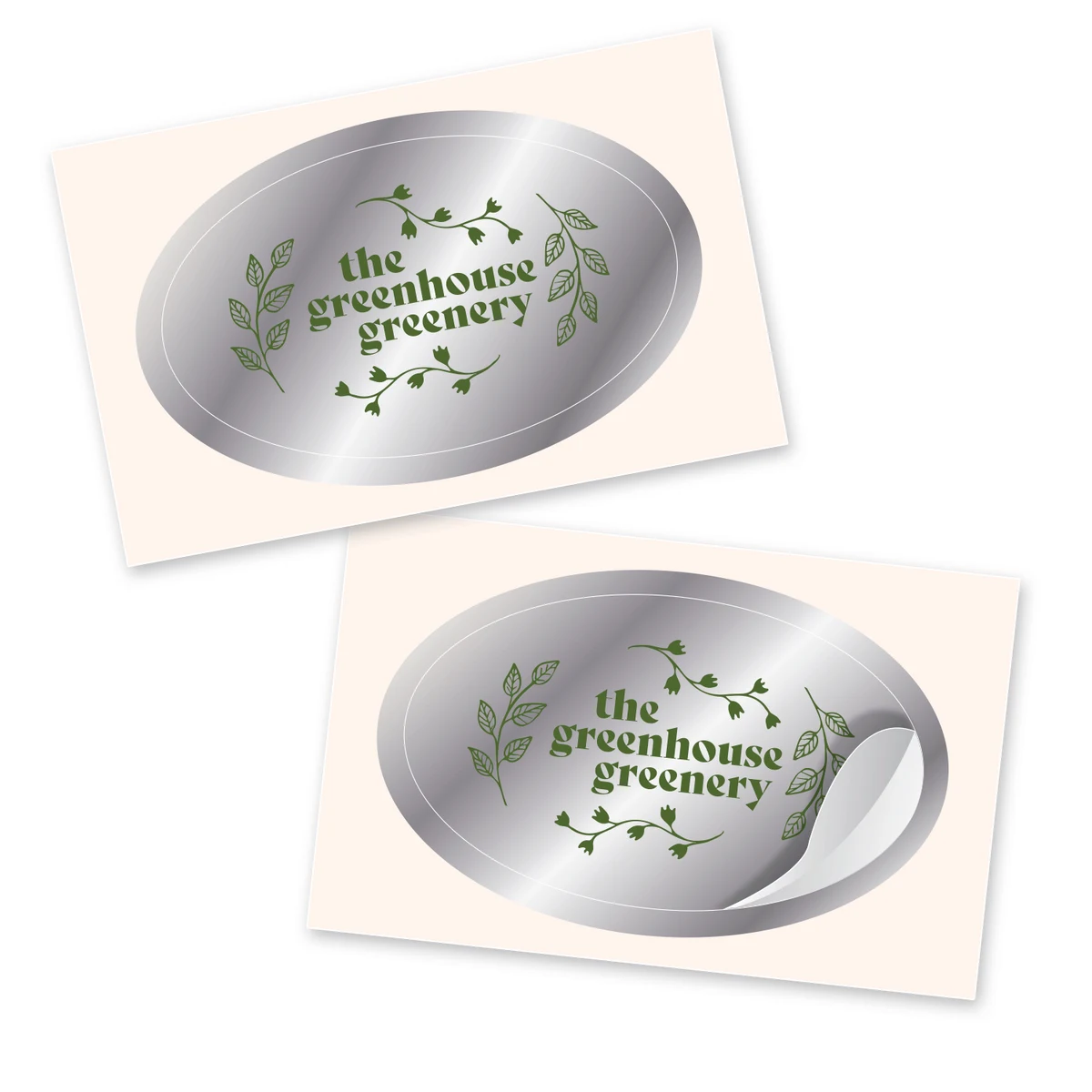 1.5" x 2.5" Oval Foil Sticker 1