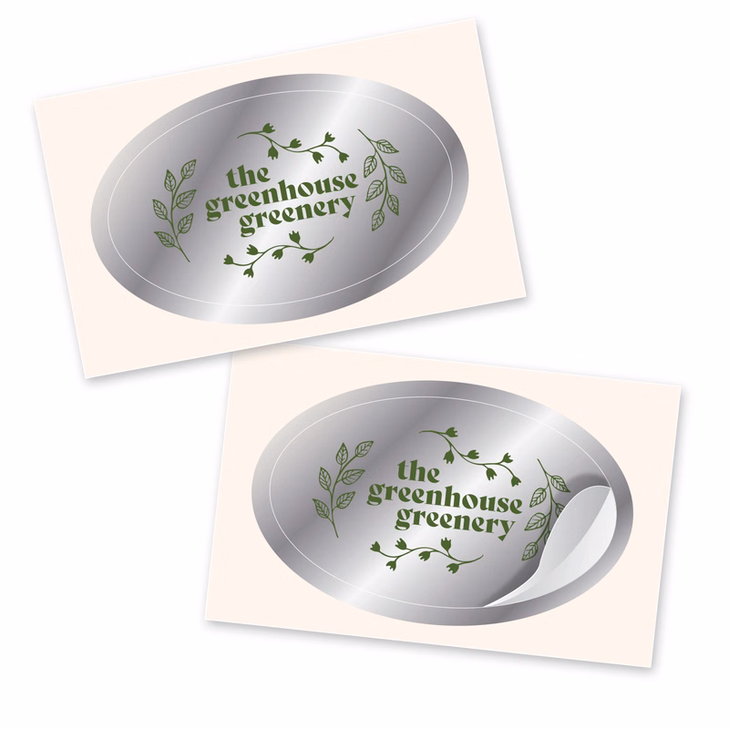 1.5" x 2.5" Oval Foil Sticker