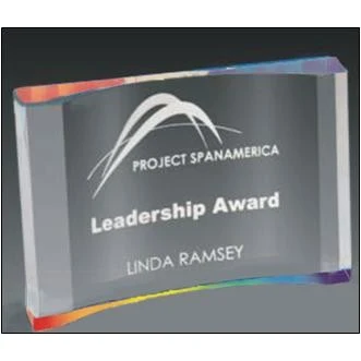 4-1/2" x 7" Rainbow Acrylic Crescent Award 1