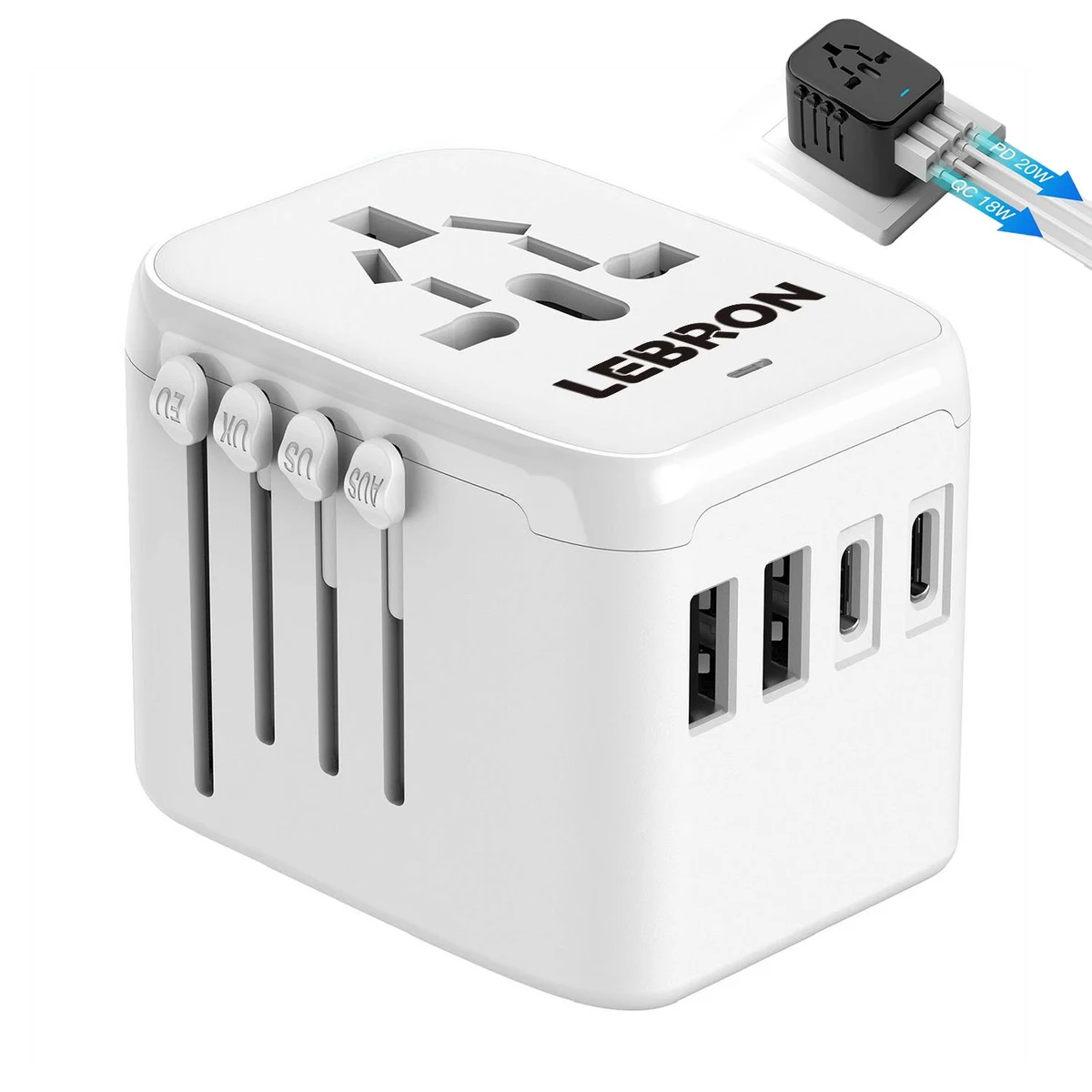 4 plugs Universal Travel Adapter 1