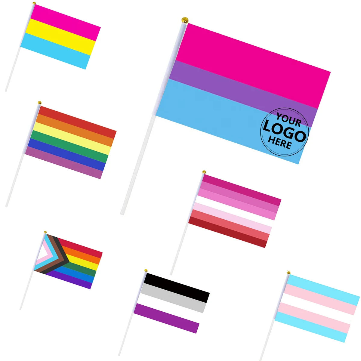 Polyester Hand-Waving Rainbow Flag 1