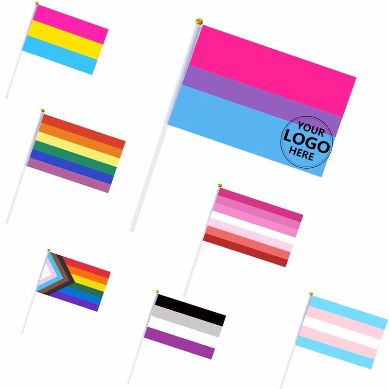 Polyester Hand-Waving Rainbow Flag