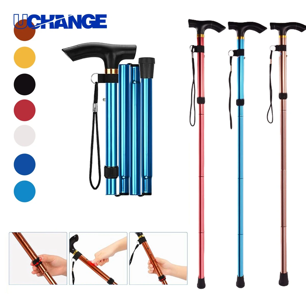 5 Level Adjustable Foldable Walking Cane Tool 1