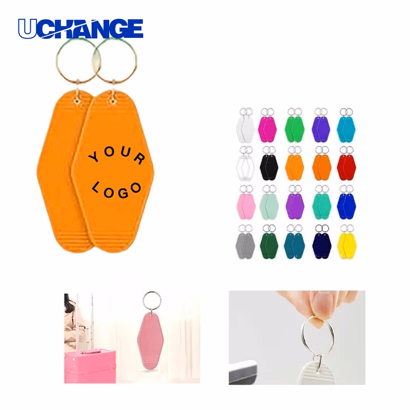 Retro Plastic Key Tag Keychain for Travel or Branding