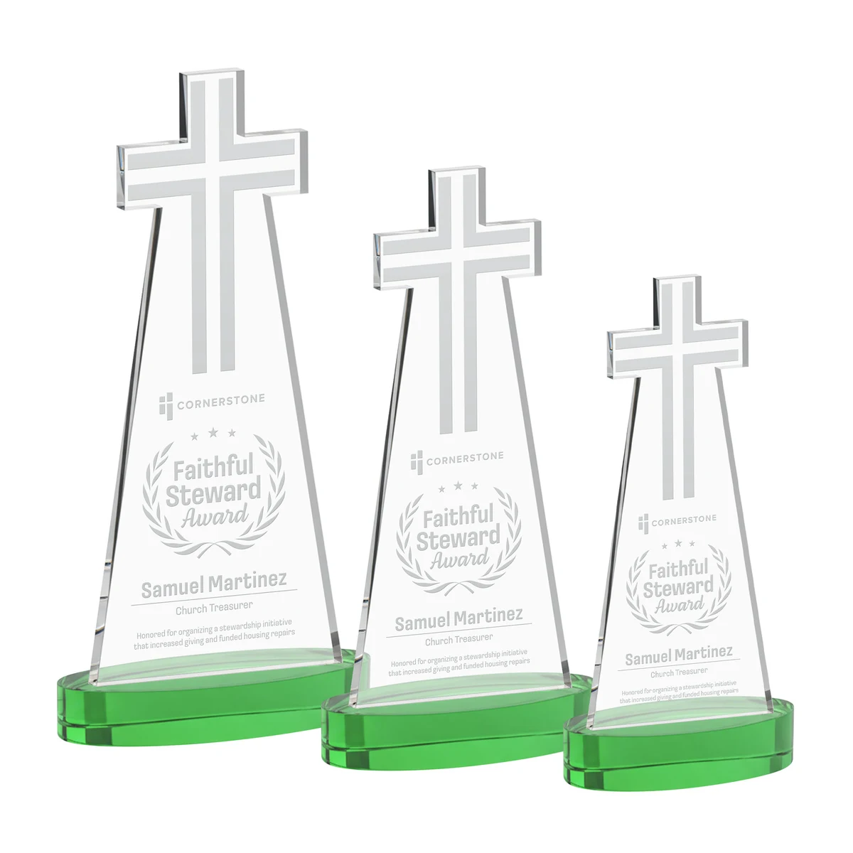 Cross Award on Alberton Base - Green 1