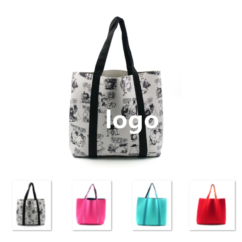Neoprene Tote Bag With Mini Bag, custom tote bag with logo imprint 1