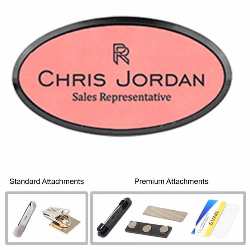 3"W x 1.25"H Leather Name Badges