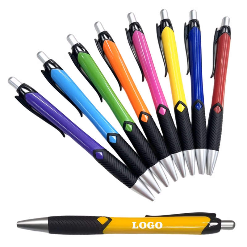 Plastic Ballpoint Pen With Rubber Sleeve