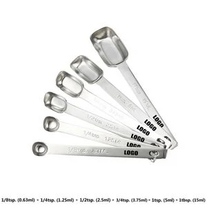 6 In 1 Stainless Steel Measuring Spoon Set With Engraved Measurement Marks 1