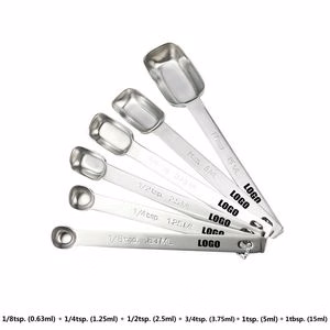 6 In 1 Stainless Steel Measuring Spoon Set With Engraved Measurement Marks