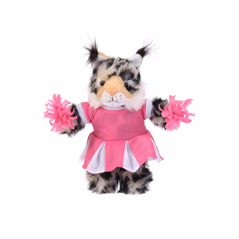 Soft Plush Stuffed Wild Cat (Lynx) with Cheerleader Outfit