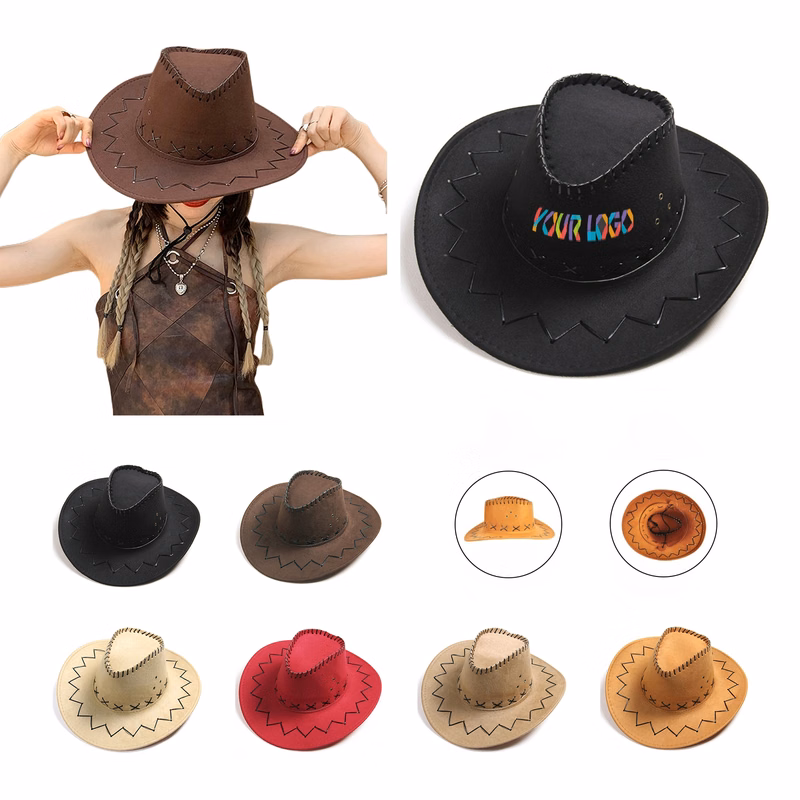 Western Wide Brim Suede Cowboy Hat