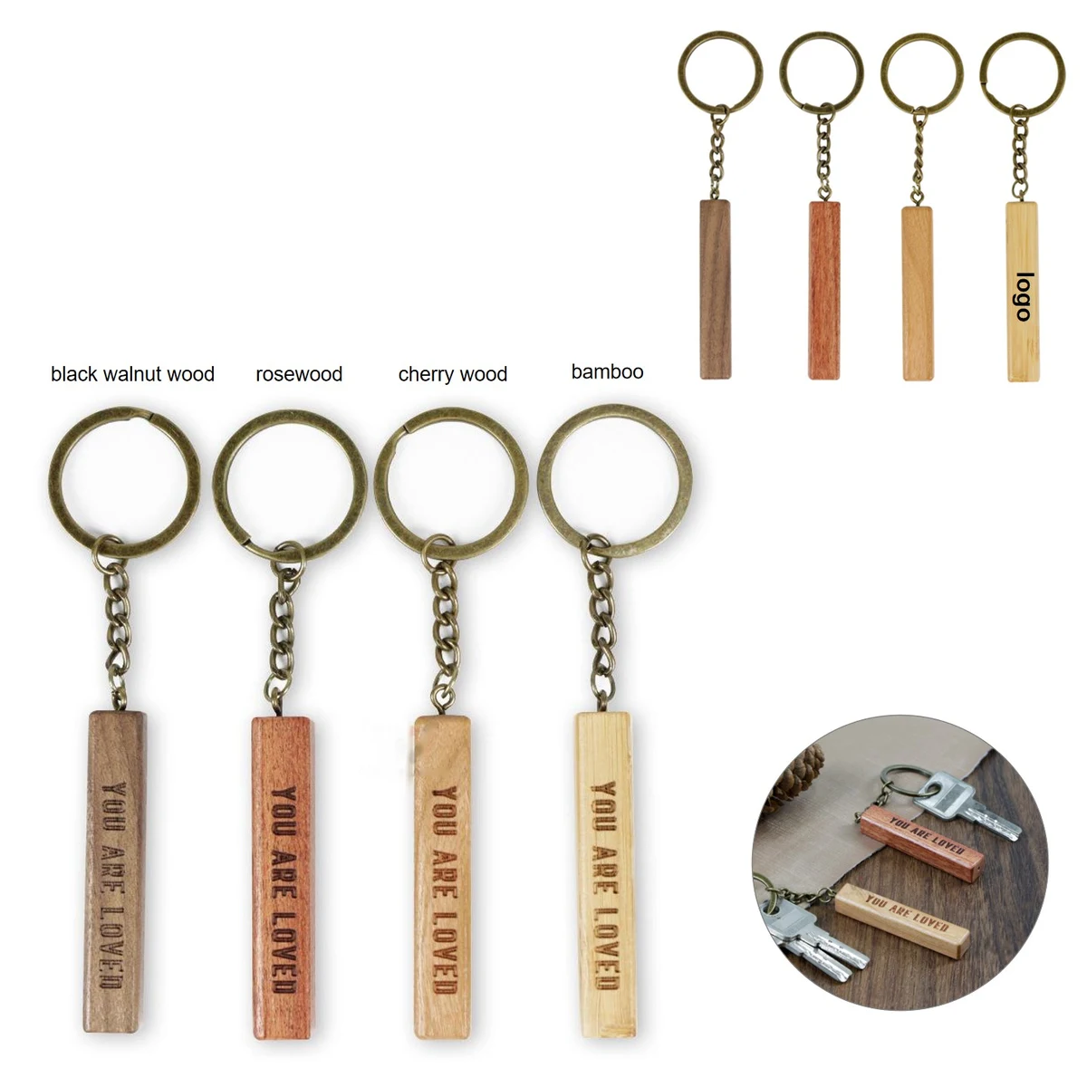 Wood Stripe Keychain 1
