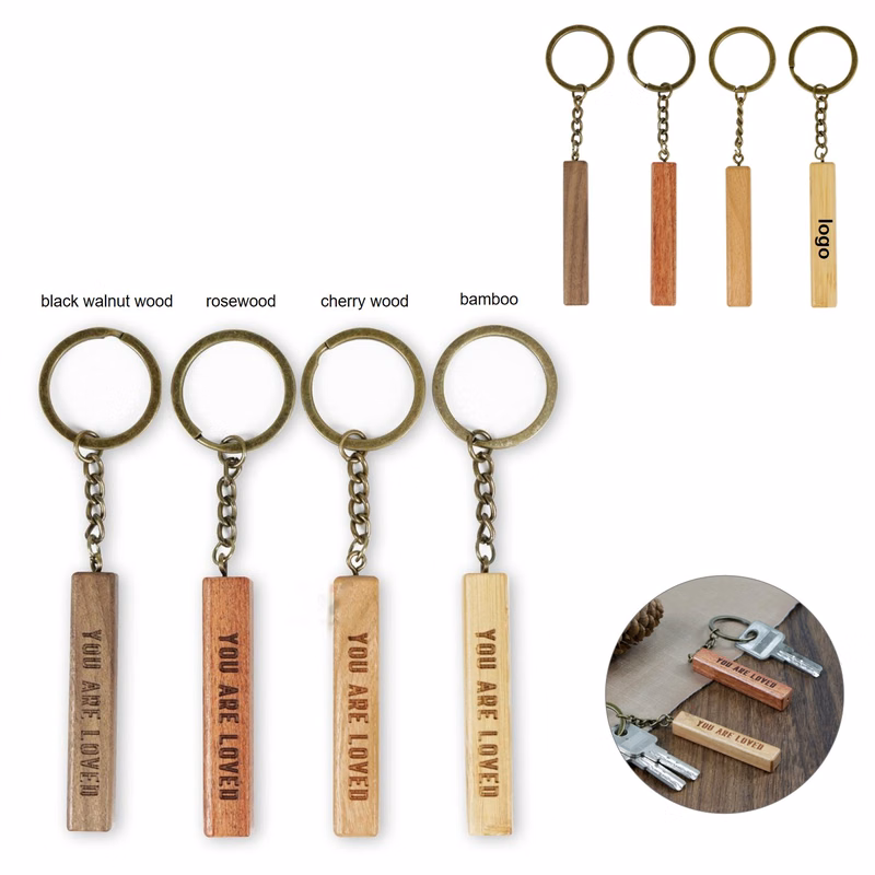 Wood Stripe Keychain