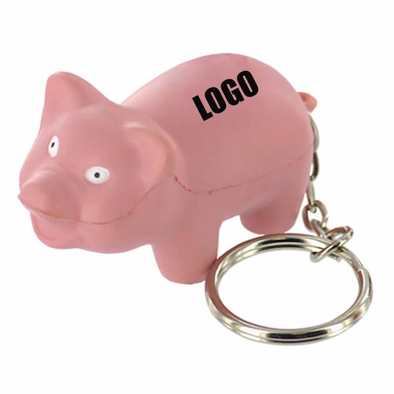 PU Stress Pig Key Ring