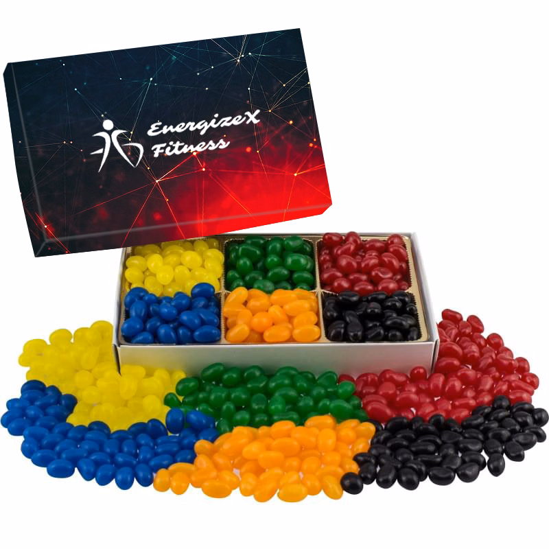 Rectangle Custom Candy Box with Corporate Color Jelly Beans