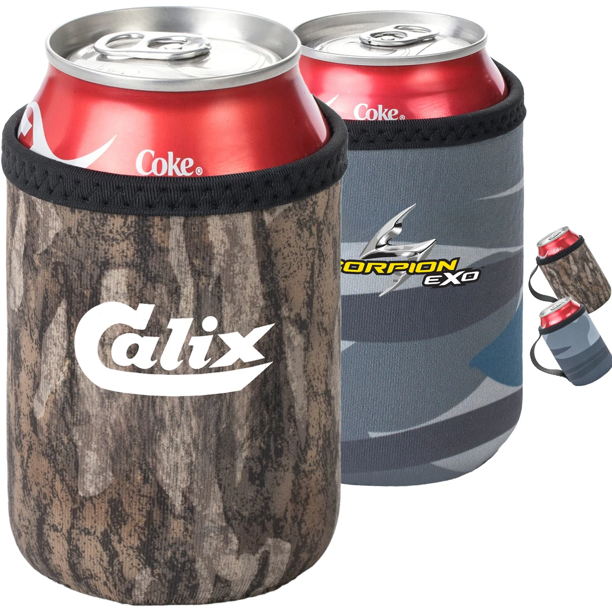 12 Oz. Neoprene collapsible camo can Cooler w/ Strap Handle 1