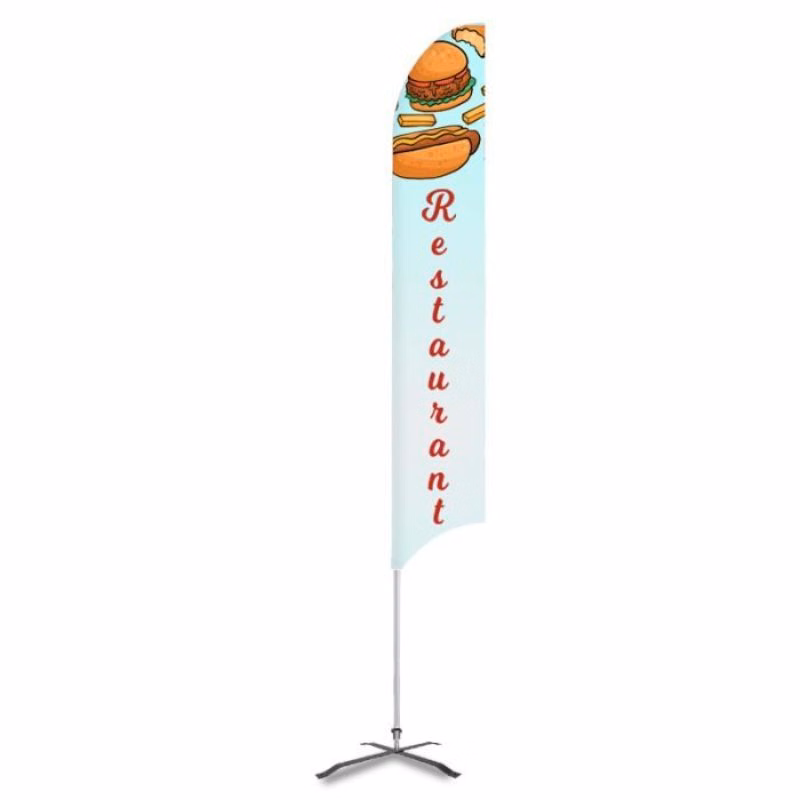 Restaurant Pre Printed outdoor banner 15' G7 Feather Flag - Design 2
