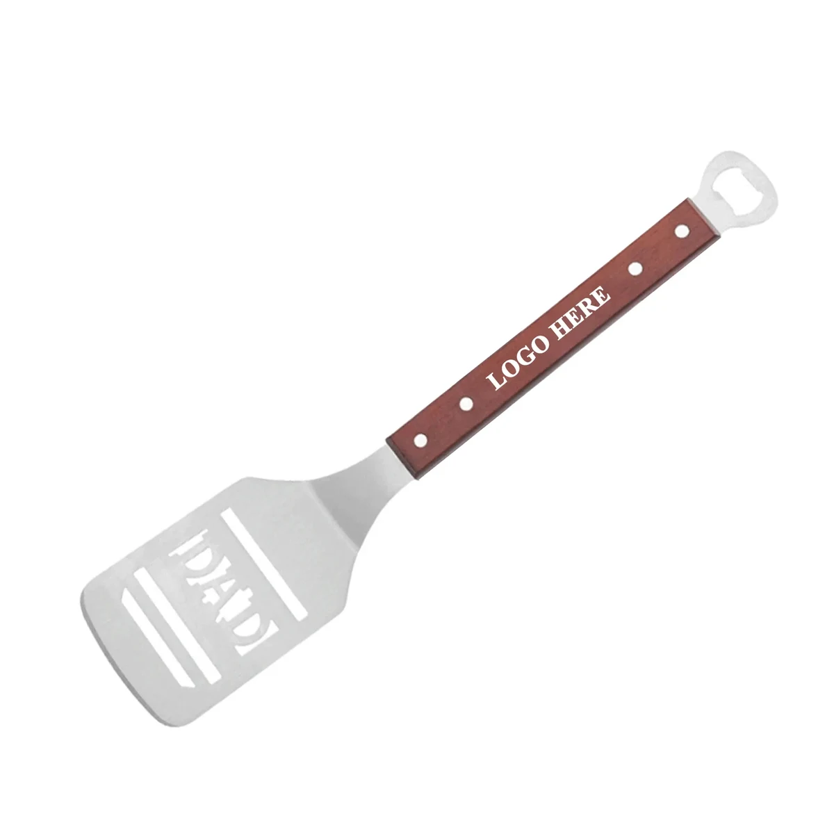 Outdoor BBQ Spatula With Wooden Handle And Bottle Opener 1