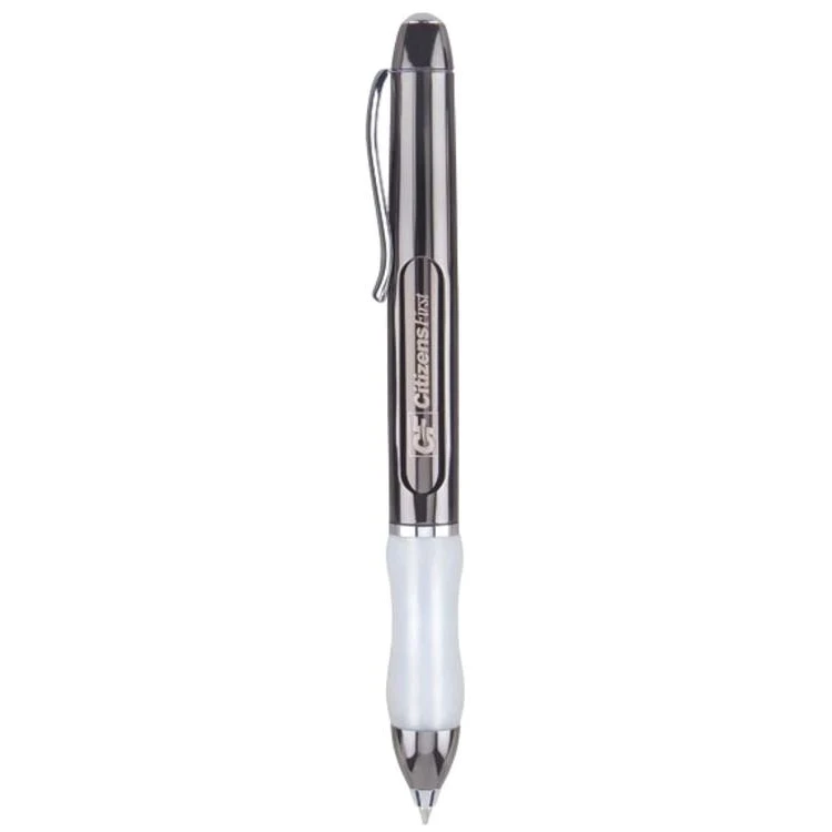 Gun Metal Dual V Logo Twist Ballpoint Brass Pen 1