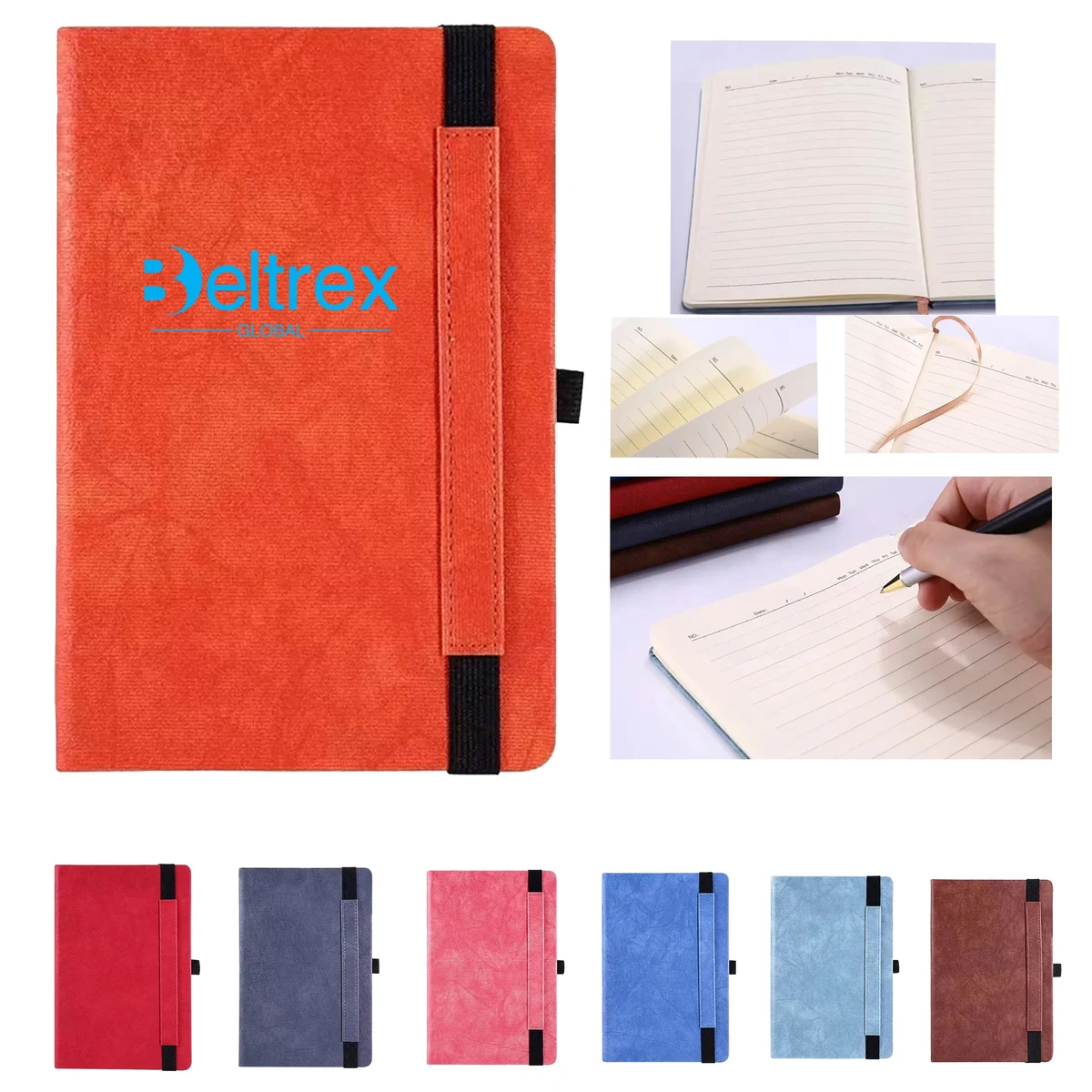A5 PU Leather Business Notebook with Elastic Band for Office 1