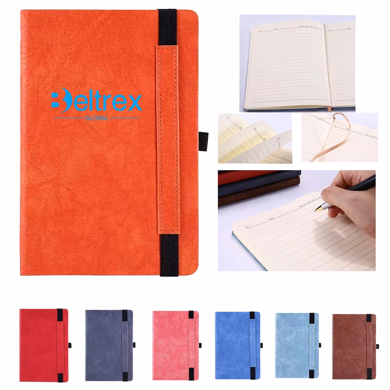 A5 PU Leather Business Notebook with Elastic Band for Office