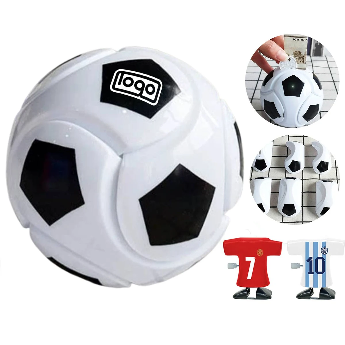 Assembled Football Piggy Bank 1