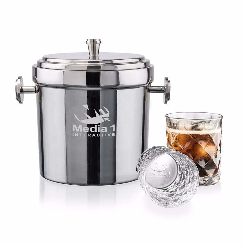 Milano Ice Bucket & Woodward On-the-Rocks Set