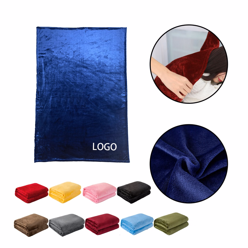 MOQ:5pcs Solid Color Fleece Blanket