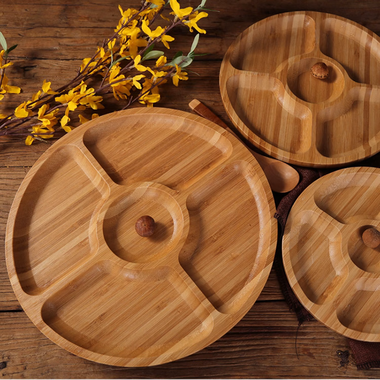 Bamboo Separation Plates Serving Tray