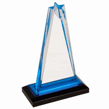 7 1/4 inch Star Acrylic Award with Blue Accent