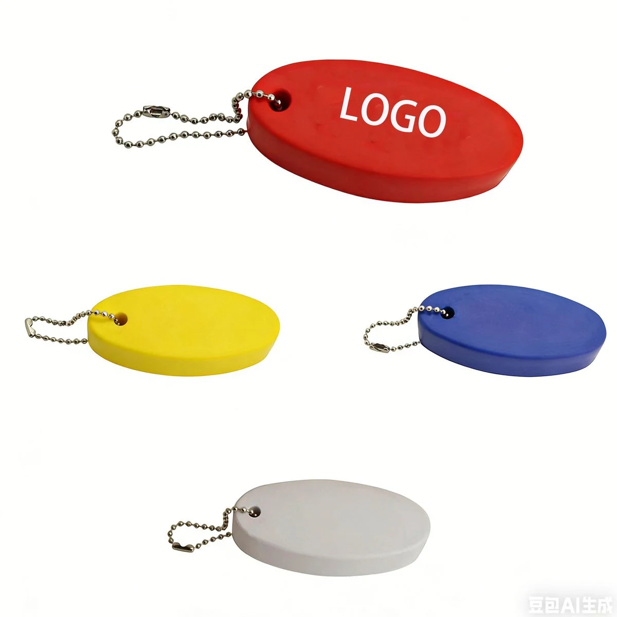 PU Foam Float Keychain Oval Shape Waterproof and Highly Visible 1
