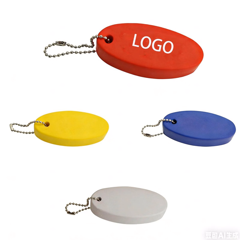 PU Foam Float Keychain Oval Shape Waterproof and Highly Visible