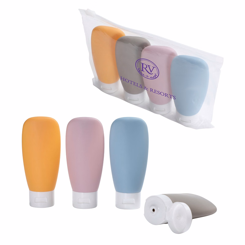 Continental 4-Bottle Travel Set in Zippered Pouch