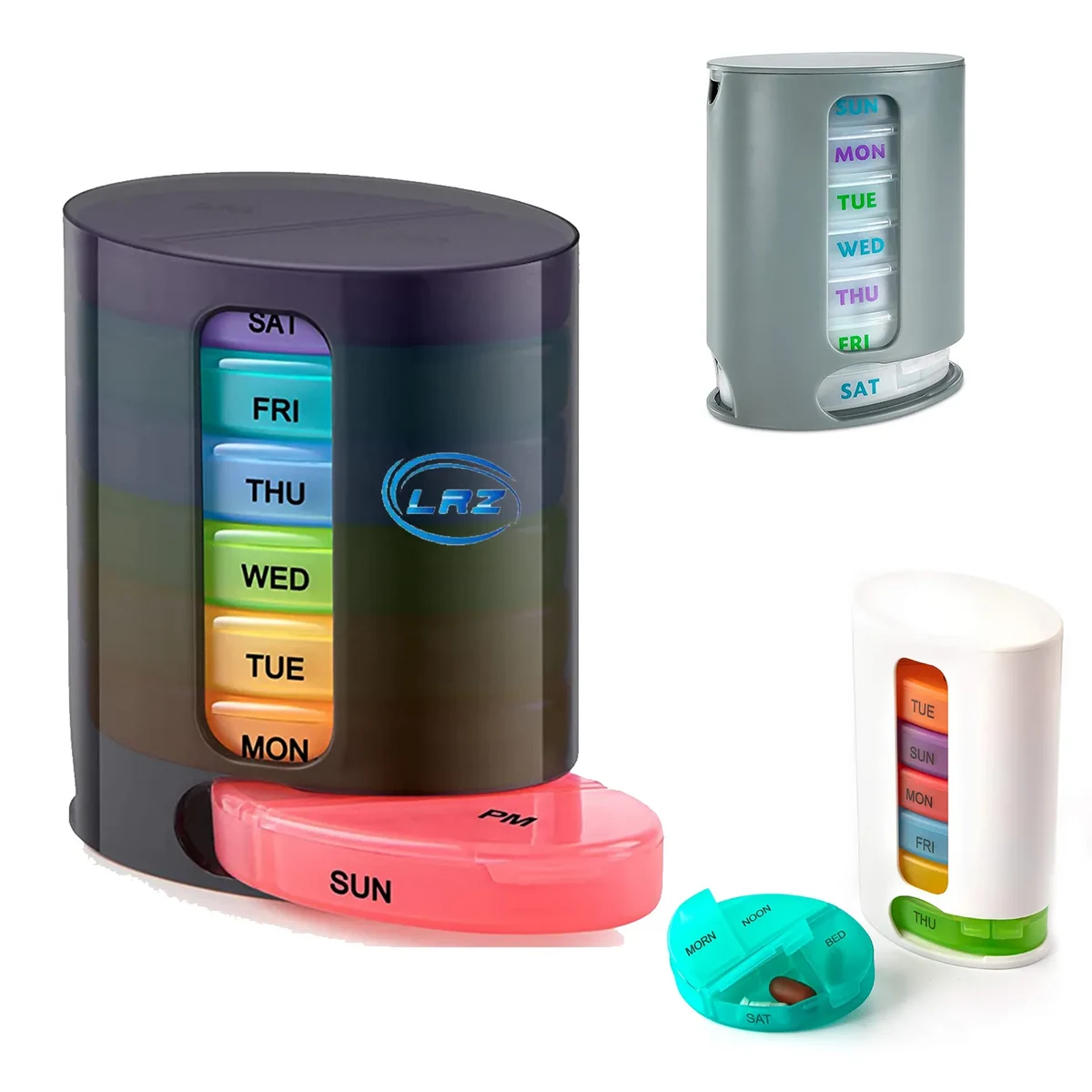 Oval Rainbow 7-Day Tablets Medicine Dispenser / Pill Box 1