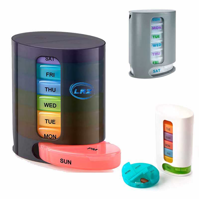 Oval Rainbow 7-Day Tablets Medicine Dispenser / Pill Box